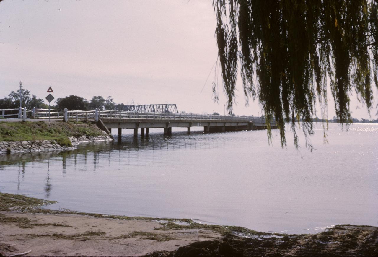 Road bridge over the lake