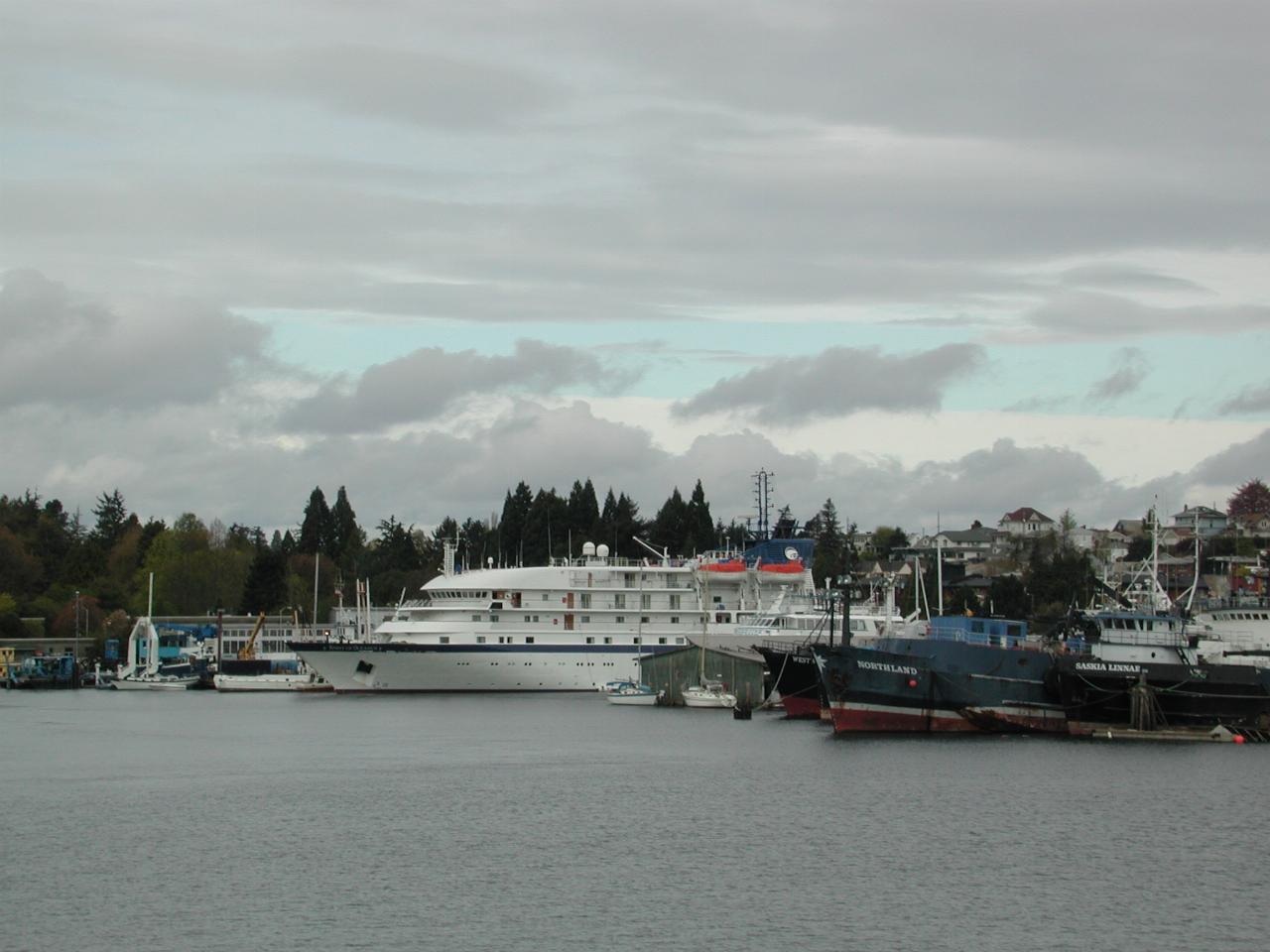 Luxury vessel near Ballard Locks