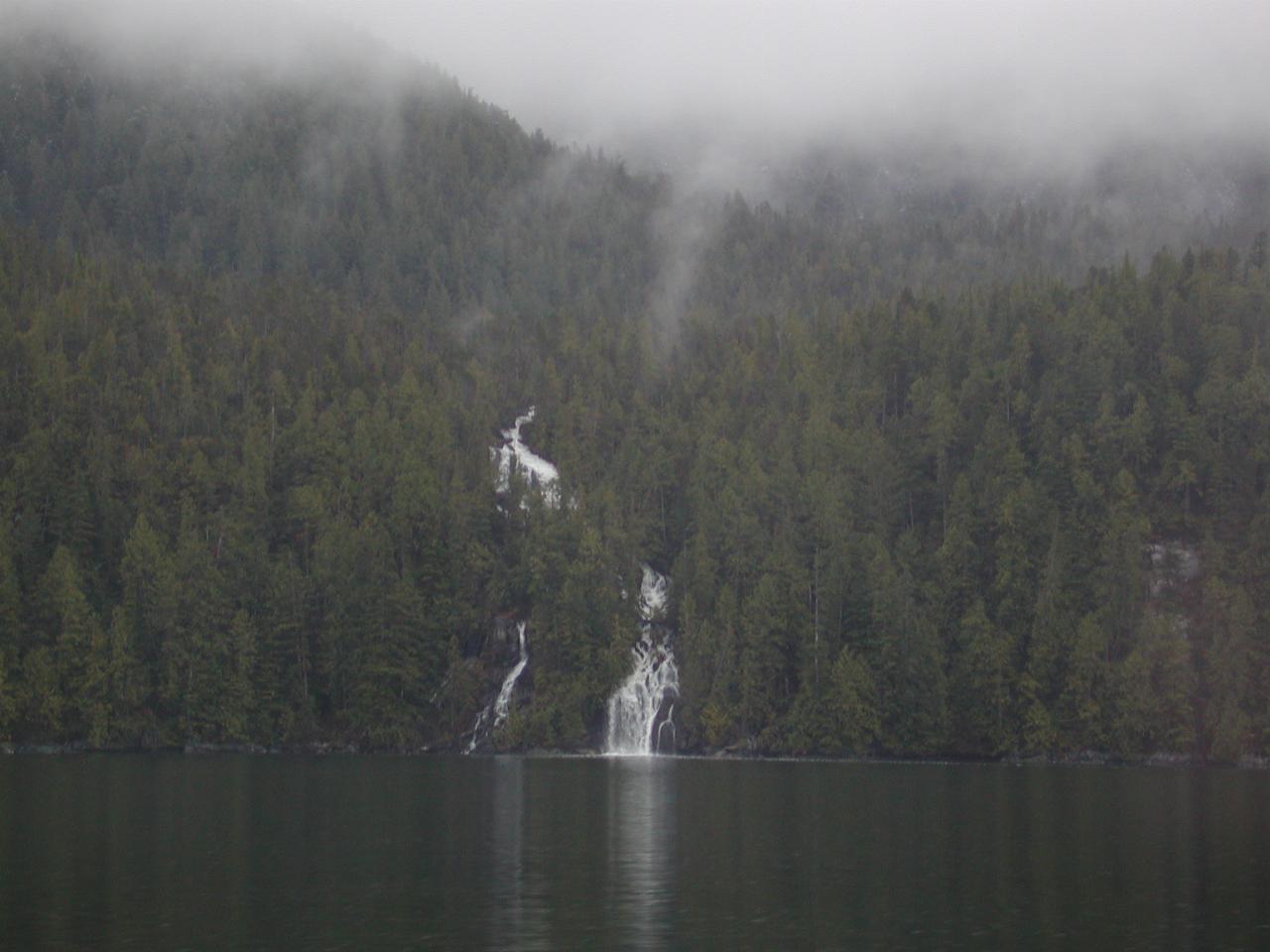 Waterfall into Royal Channel, between Princess Royal Island and mainland BC