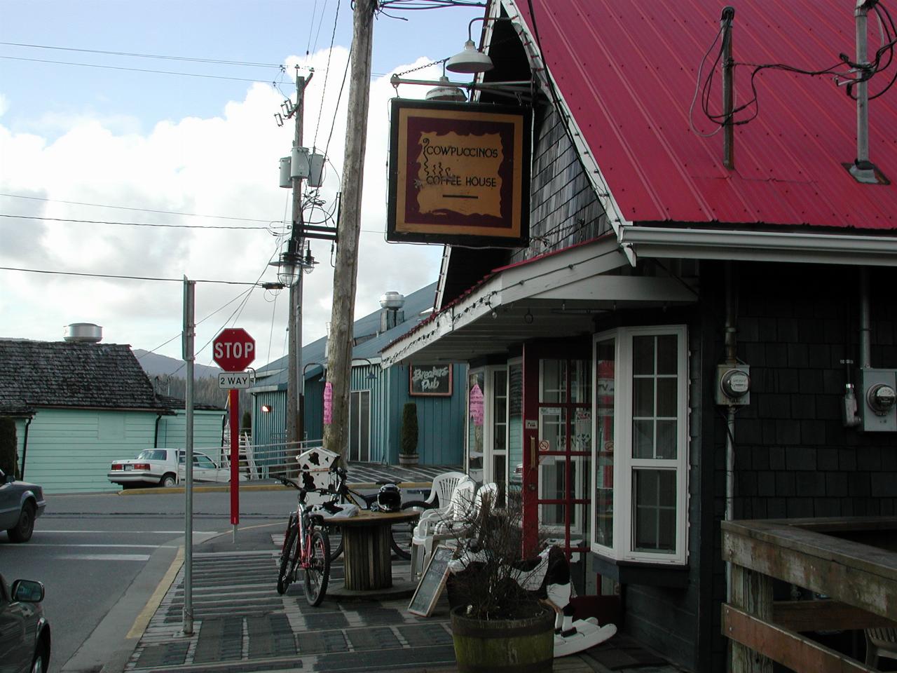 Another view of the cow themed coffee shop at Cow Bay, Prince Rupert, BC