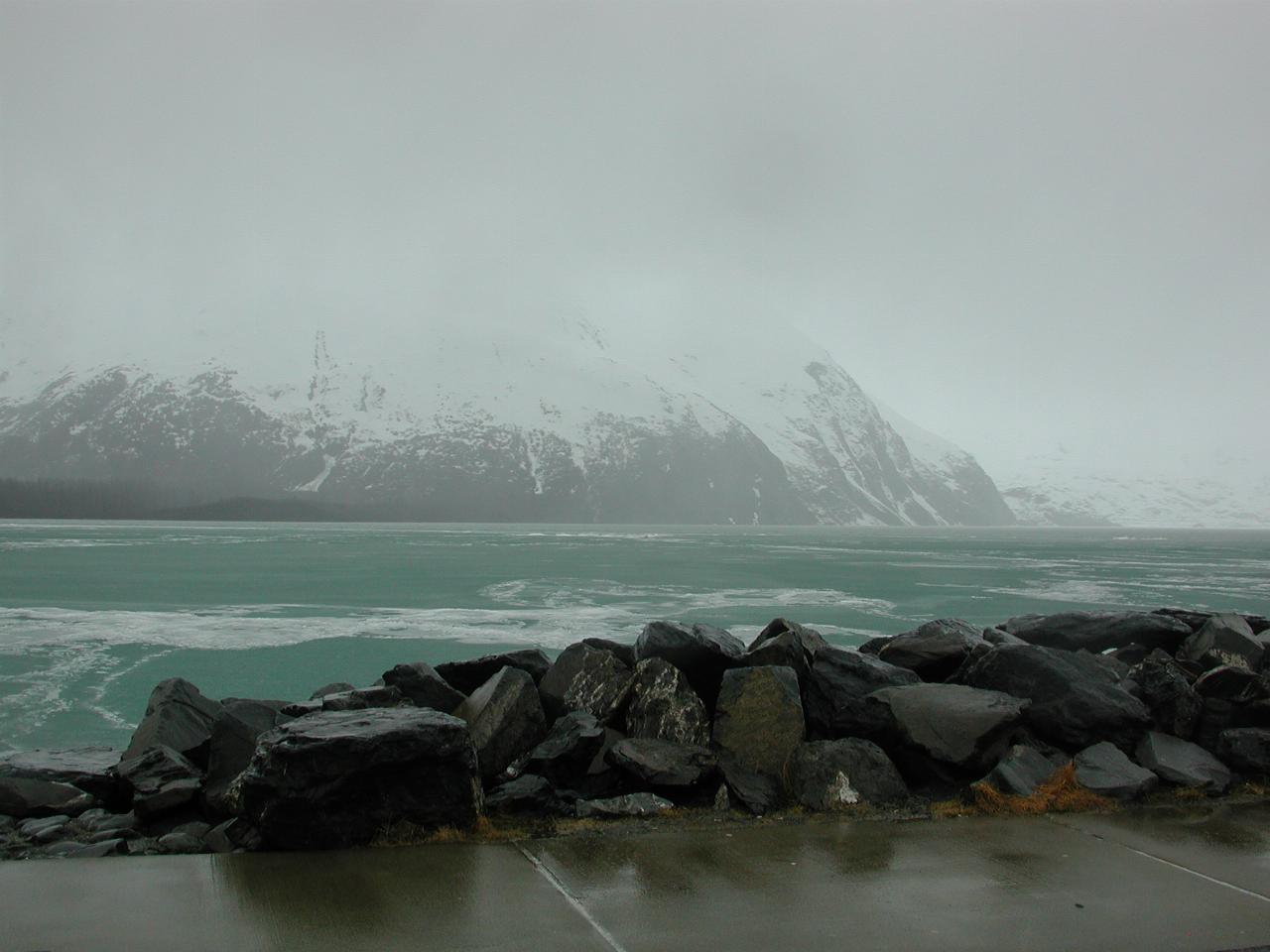 Portage Lake, into which Portage Glacier calves