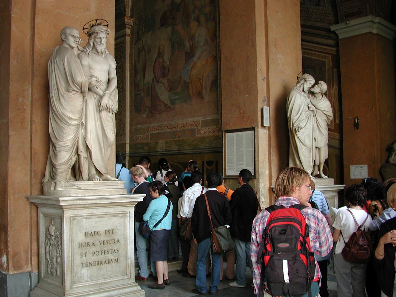 Group queueing to ascend Sacred Steps - thought to be from Pontius Pilate's house in Jerusalem?