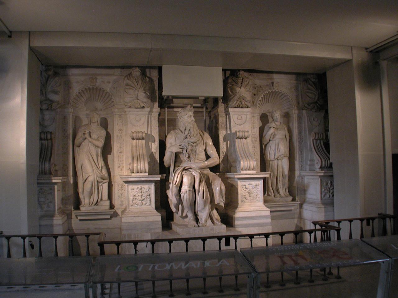 Michelangelo's statue of Moses at the tomb of Pope Julius II (top half invisible while under maintenance)