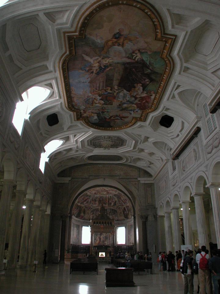 Interior view of Saint Peter in Chains Basilica (looking towards altar)