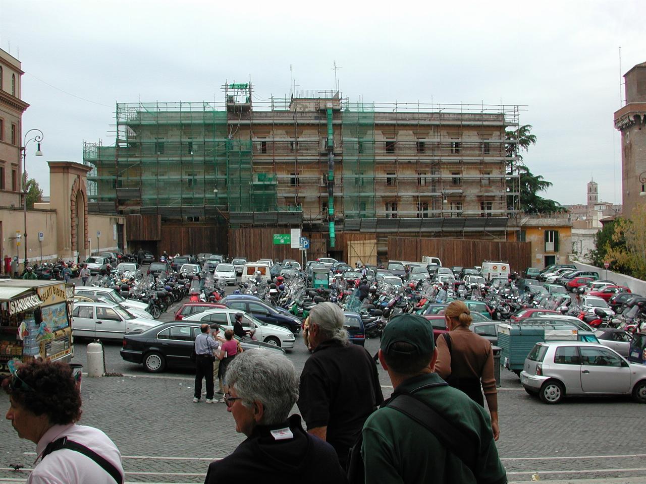 Parking lot in front of Saint Peter in Chains Basilica