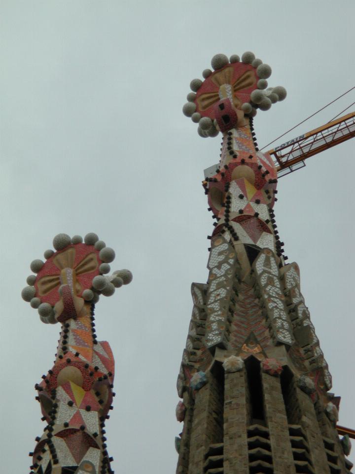 Close up of spires at western end