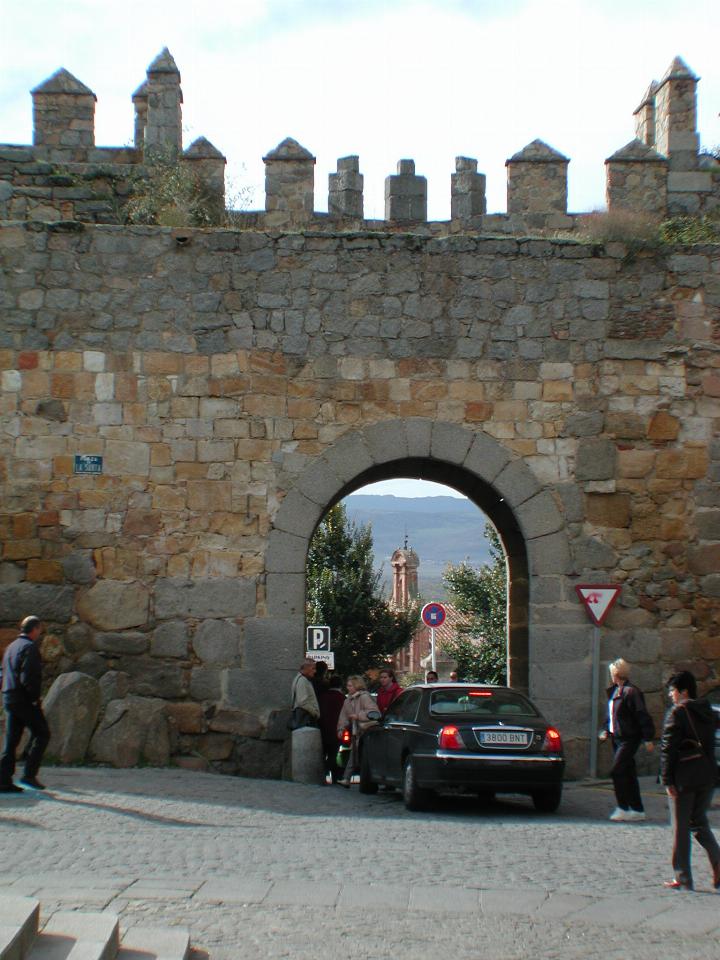 View from city gate outside church in Avila