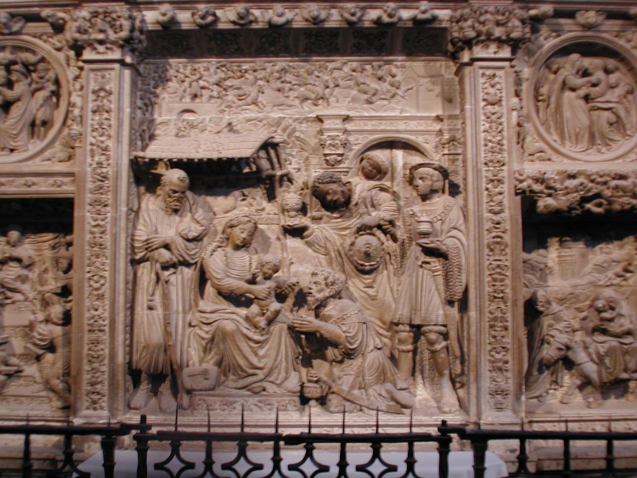 Avila Cathedral choir area sculpture, first to feature a black person