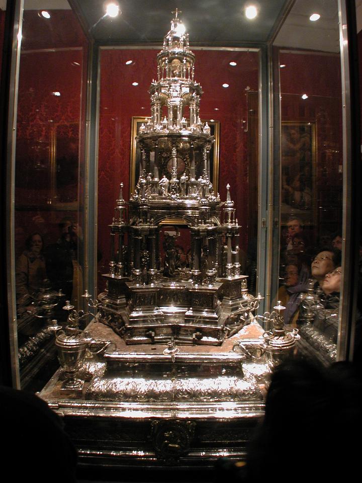 Huge silver monstrance in Avila Cathedral museum