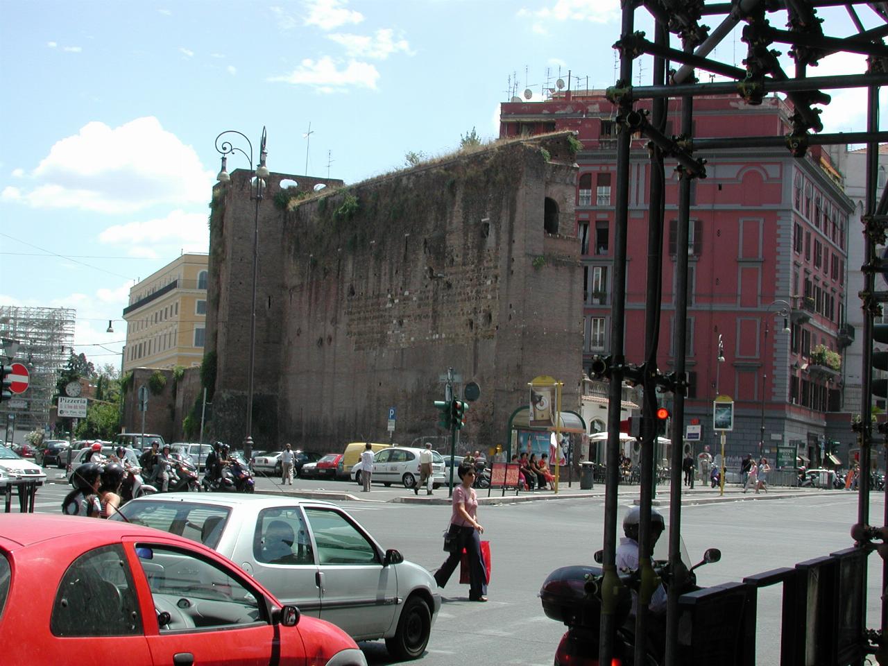 Old Roman Walls at Piazzale Porta Pia