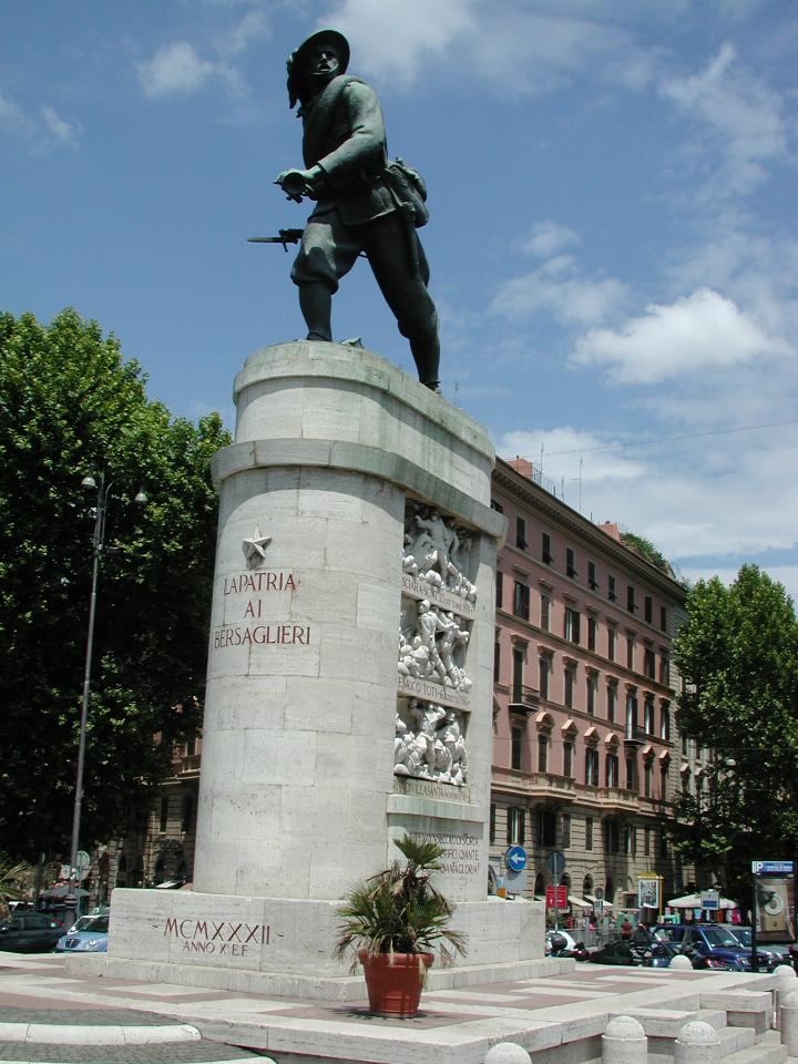 War Memorial (?) statue opposite church in previous photo