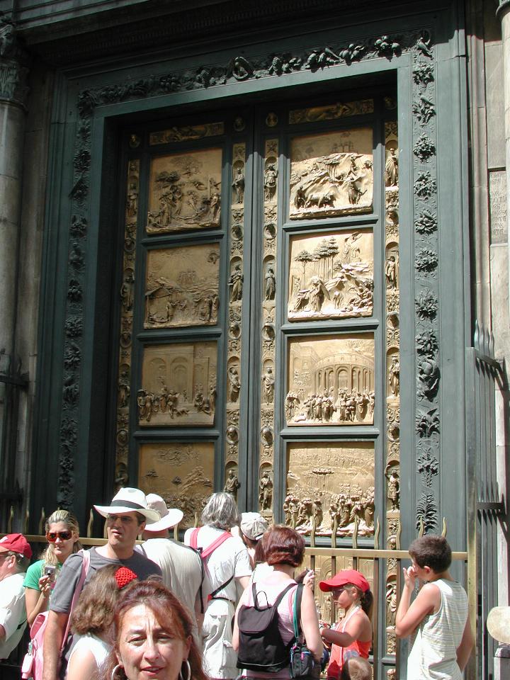 Baptistry doors, with 3 dimensional scenes