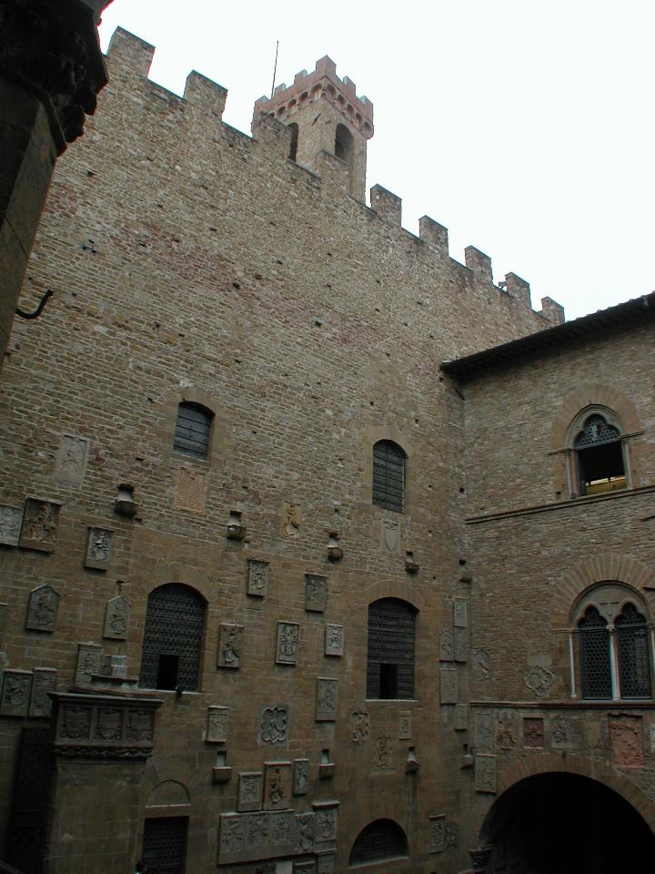 Bargello building, and more coats of arms.  Construction is pre-Renaissance