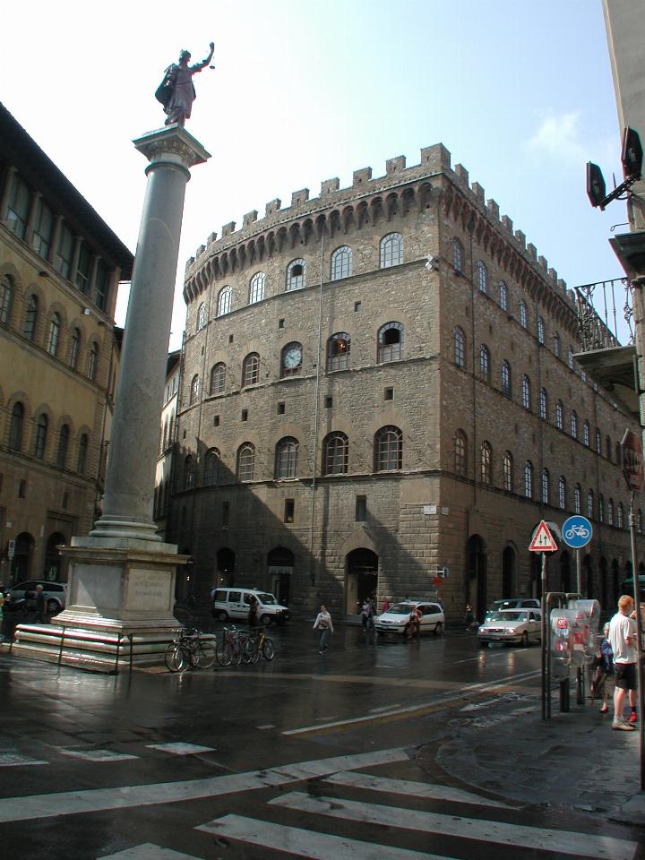 Pre-Renaissance building, with flat walls, and 