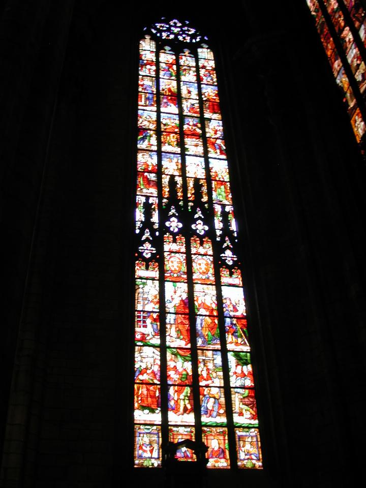 One of the many stained glass windows in Milan's Duomo