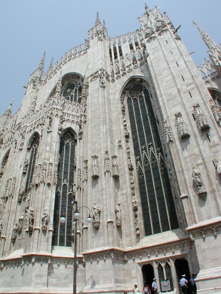 Rear of Milan's Duomo; outside of windows beside the altar