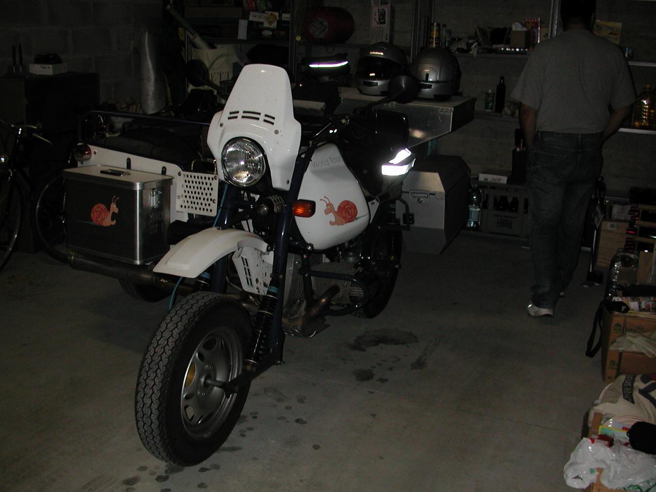 Norris/Seavey world tour bike in Bruno's garage