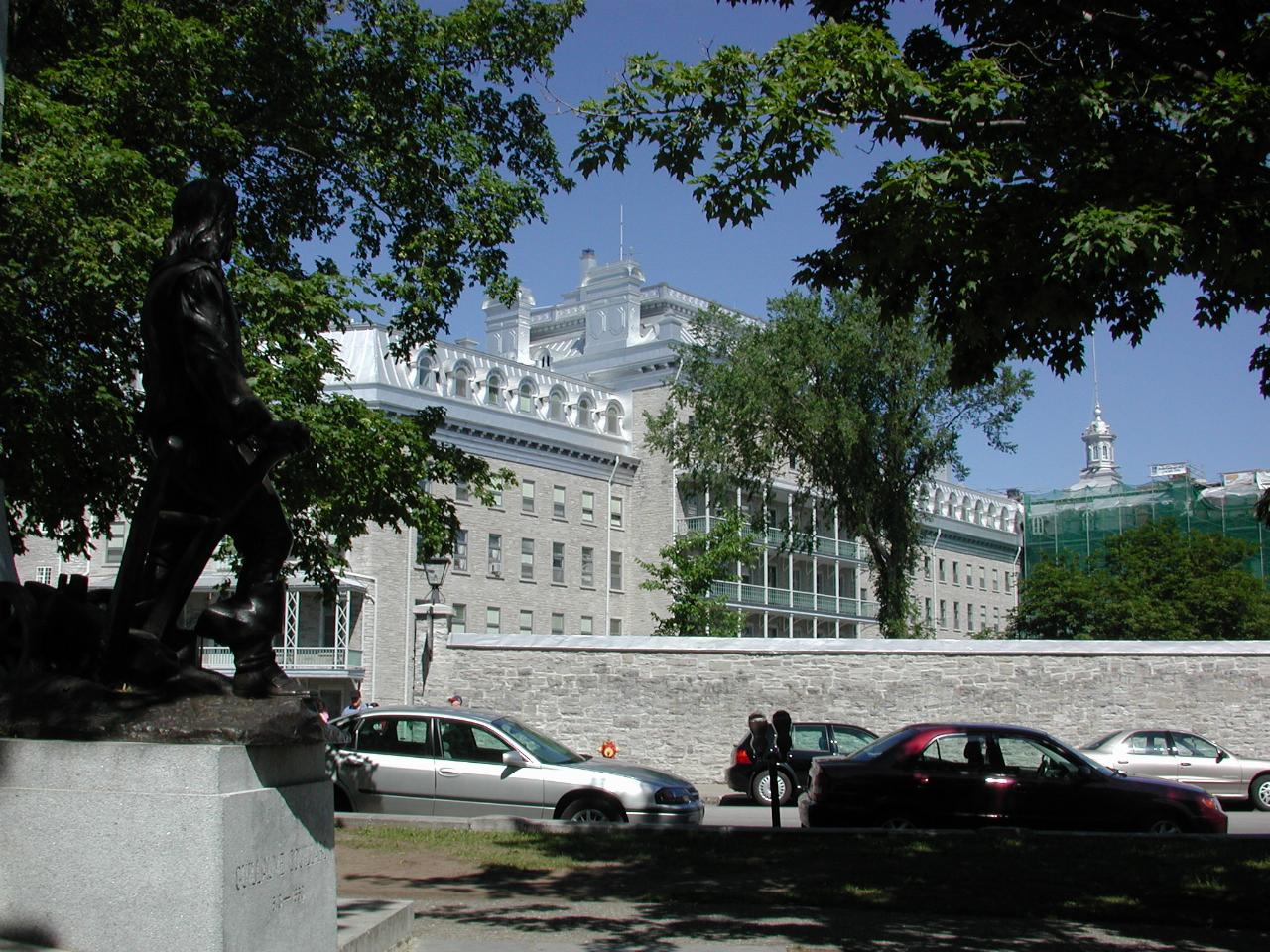 Part of Laval University, as seen from founder's statue in Montmorency Park