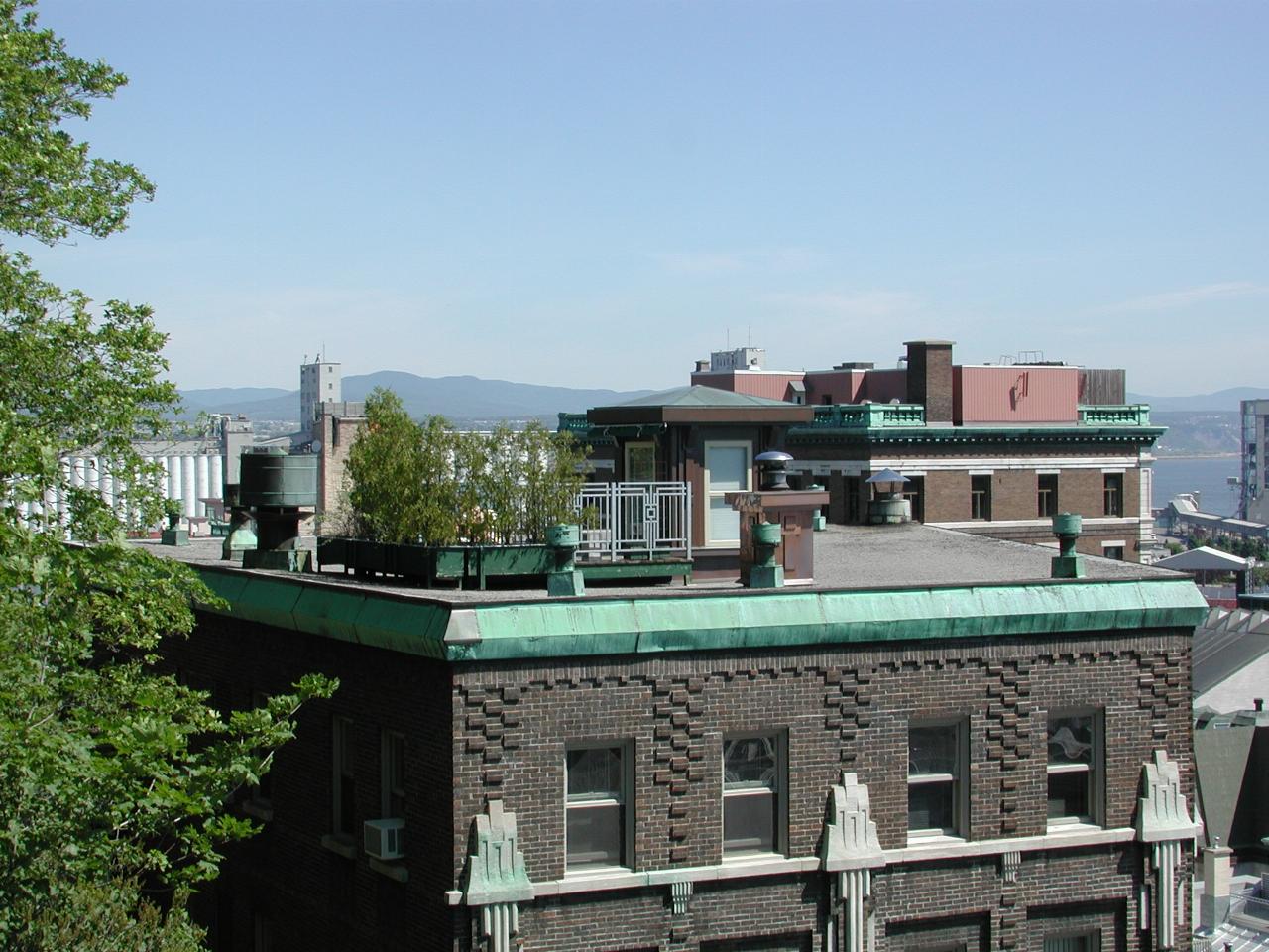 Roof garden on building in lower part of Old Quebec