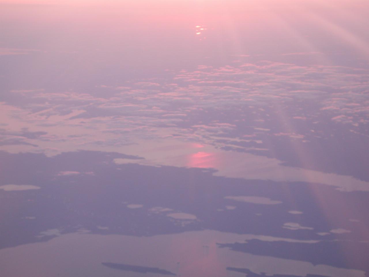 KPLU Viking Jazz: Sunset over northern Canada on way to Copenhagen