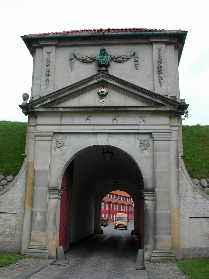 KPLU Viking Jazz: Entrance to Kastellet (Citadel), showing date of construction