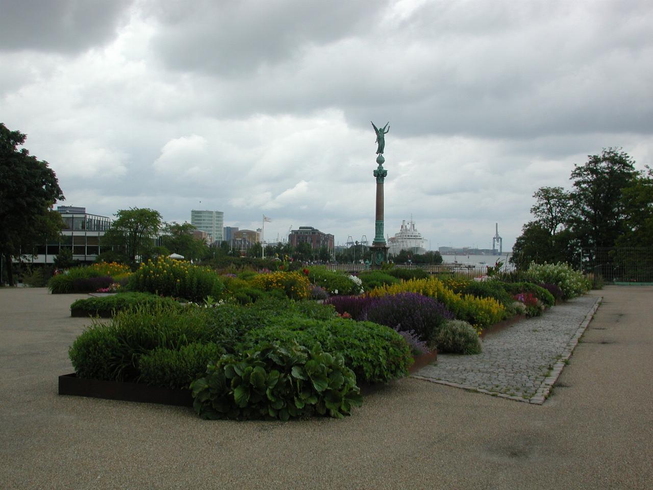 KPLU Viking Jazz: Attractive garden near statue on waterfront walk from 