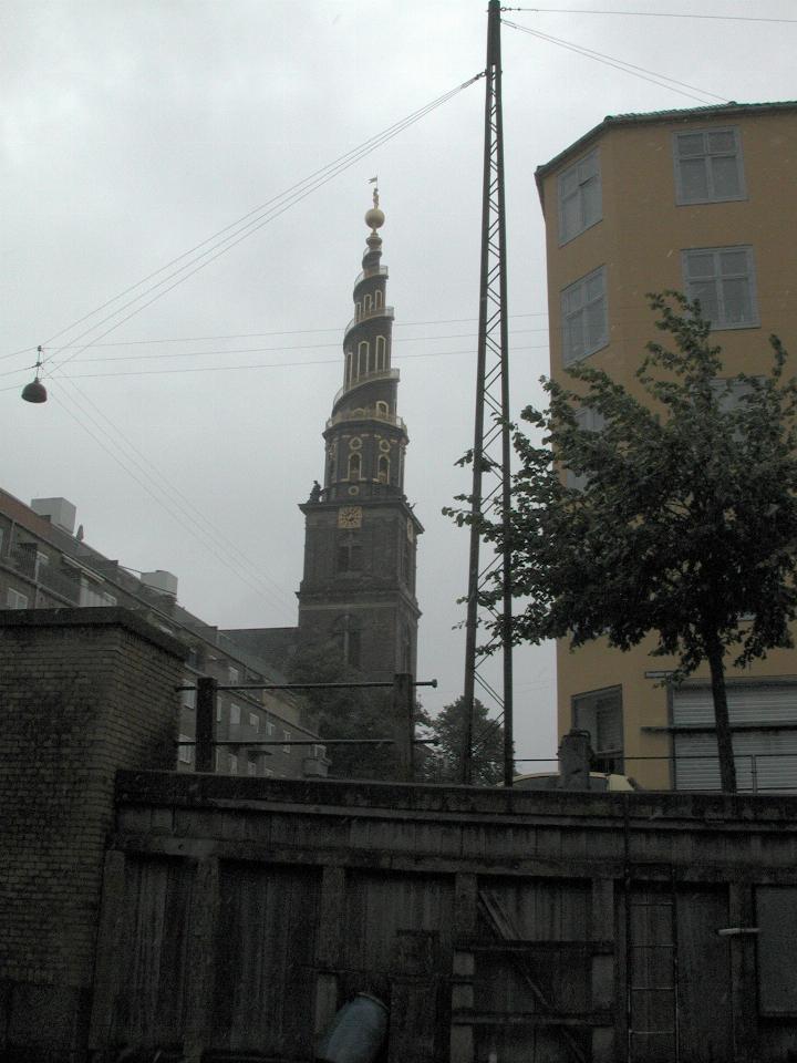 KPLU Viking Jazz: Our Saviour Church [Von Frelsers Kirken] spire seen from Christianhaven Canal