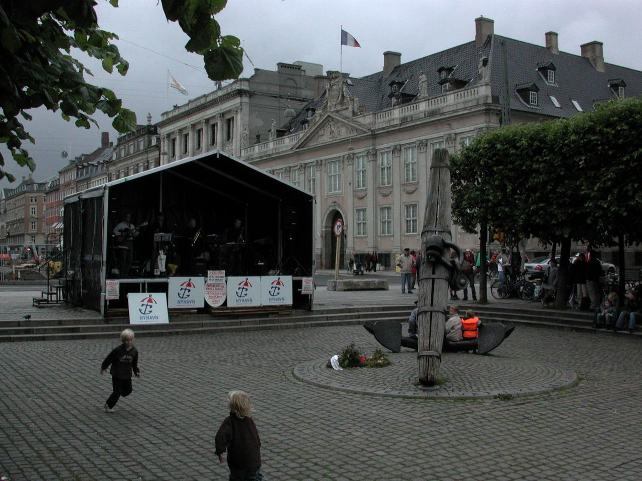 KPLU Viking Jazz: Jazz stage at Nyhavn, just in front of Kings Nytorv (King's New Square), under renovation