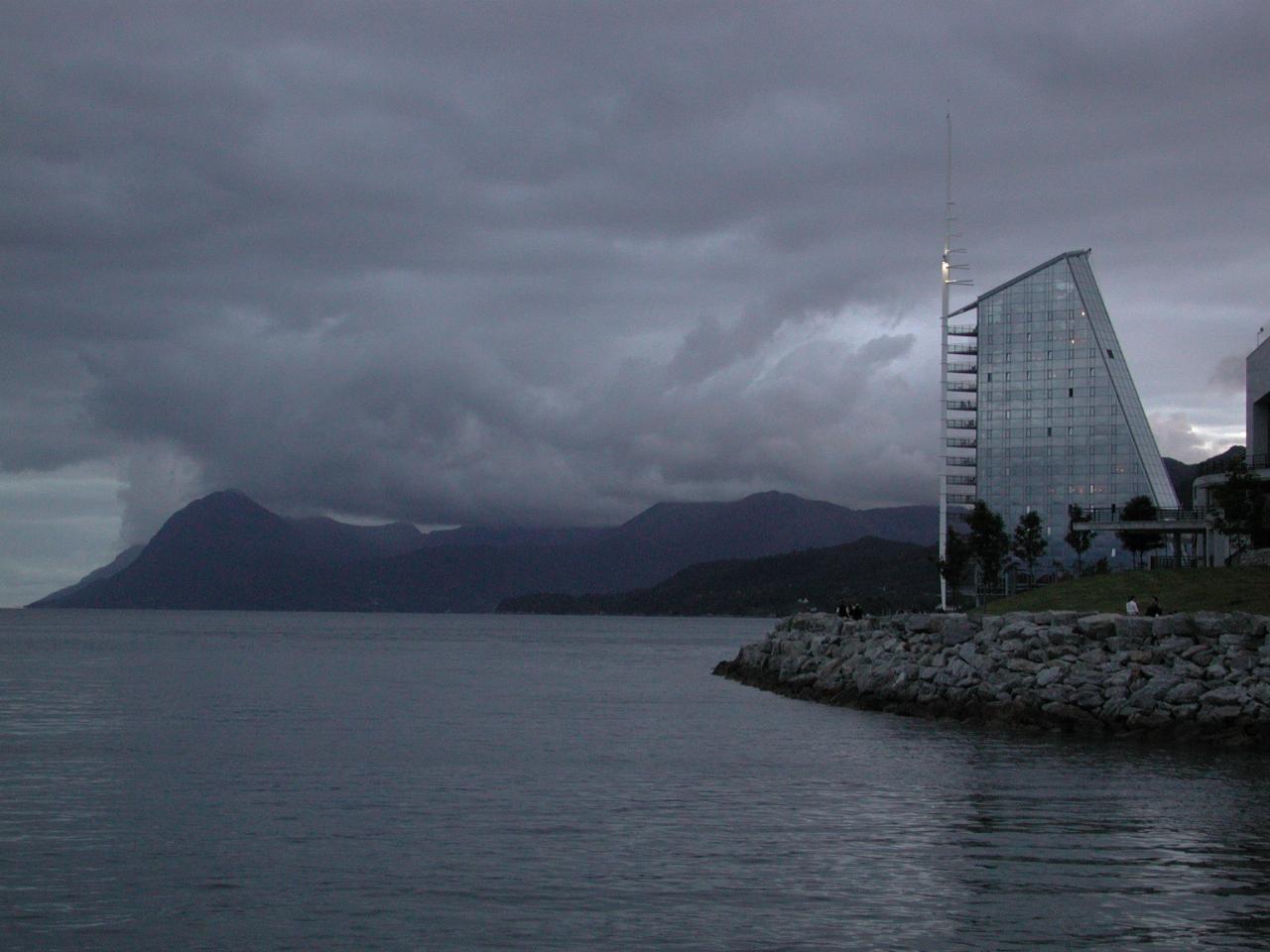 KPLU Viking Jazz: Rica Seilet (Sail) Hotel, Molde, Norway and mountains behind