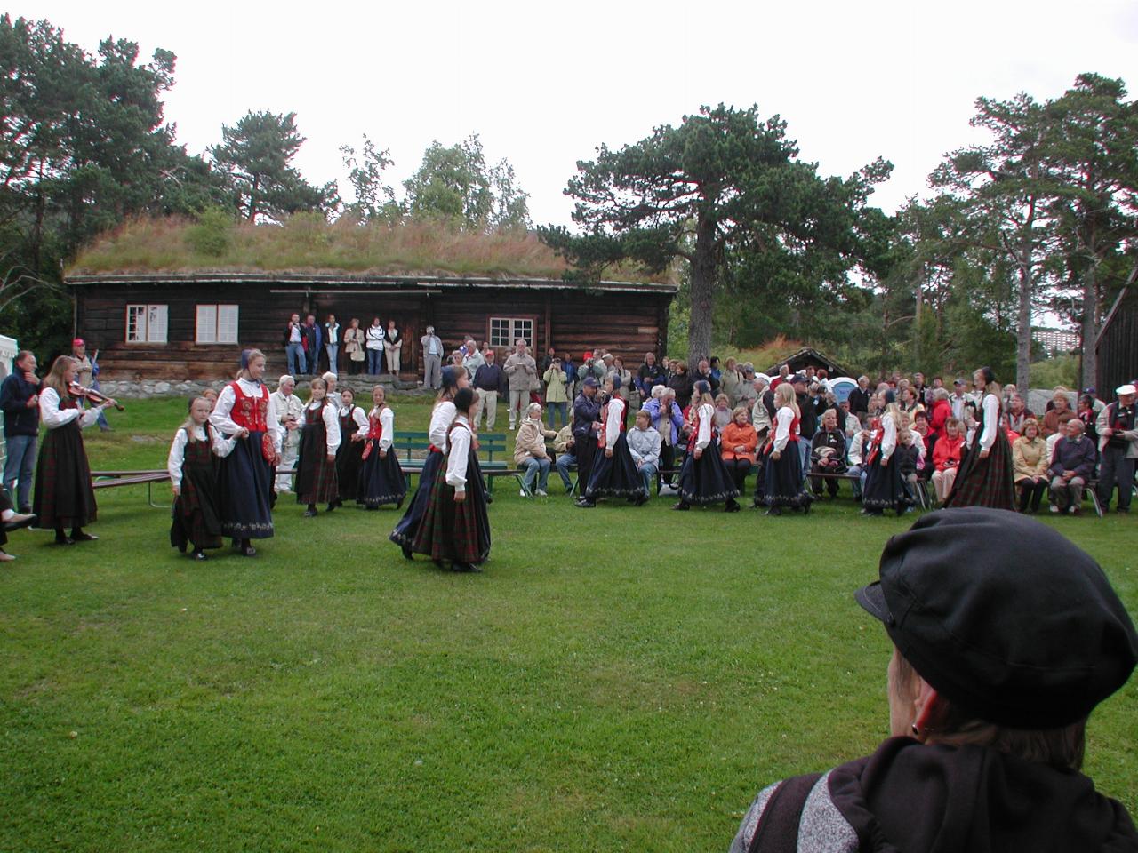 KPLU Viking Jazz: Dancers entering arena for performance at Romsdalmuseet. Molde