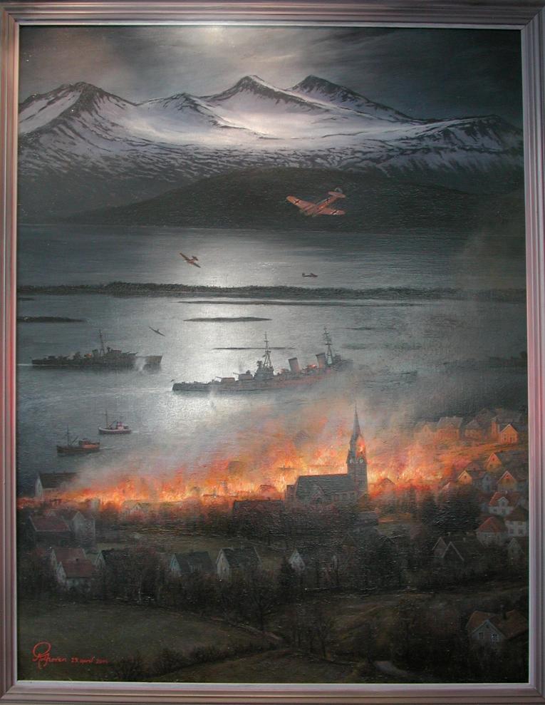 KPLU Viking Jazz: Molde in flames as German bombers attack during World War II - Rica Seilet (Sail) Hotel, Molde