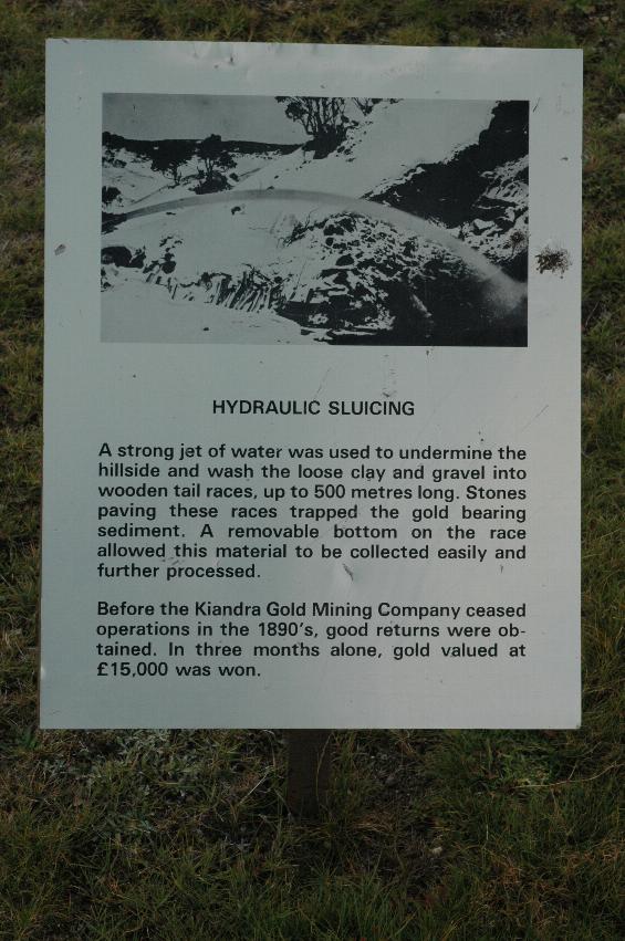 Old photo showing sluicing of hillside