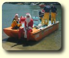 santa arriving by boat