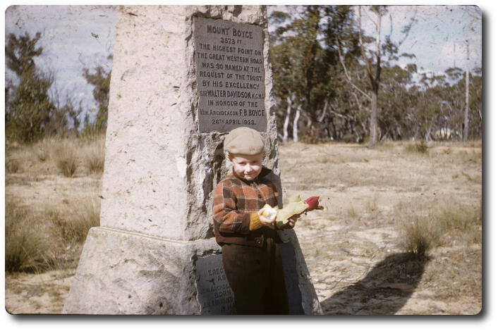 Little boy at monument