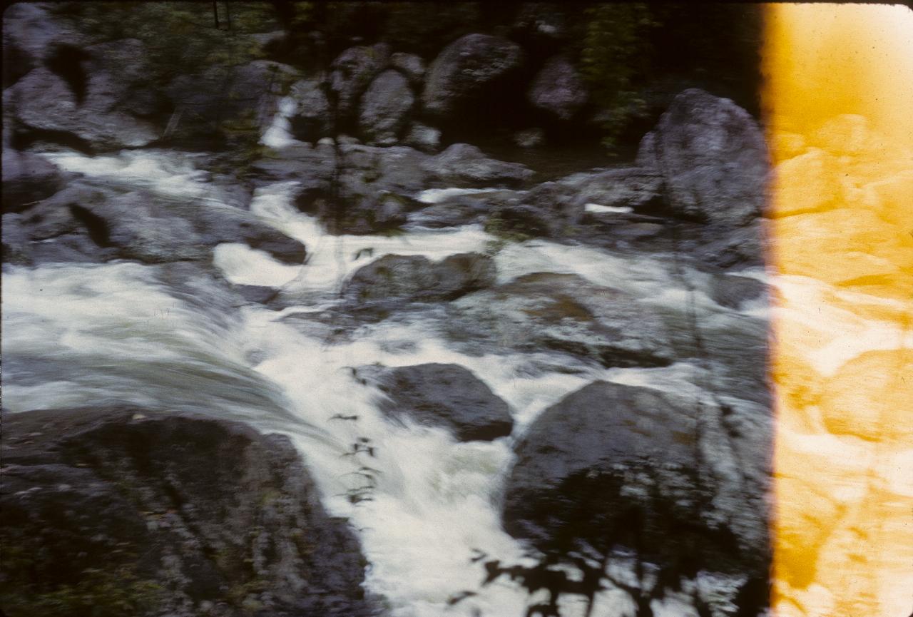 Water flowing over rocks