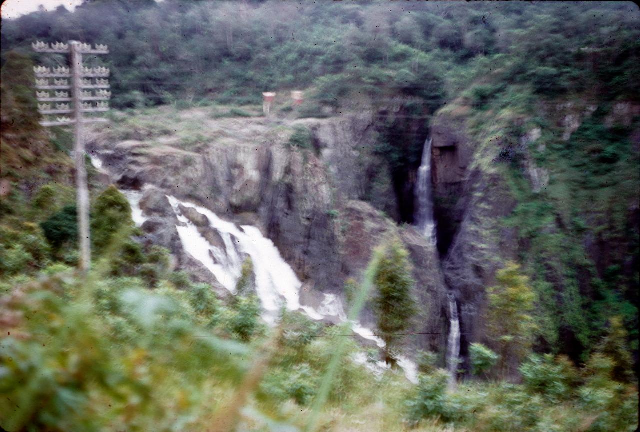 Top of waterfall over rocky ledge