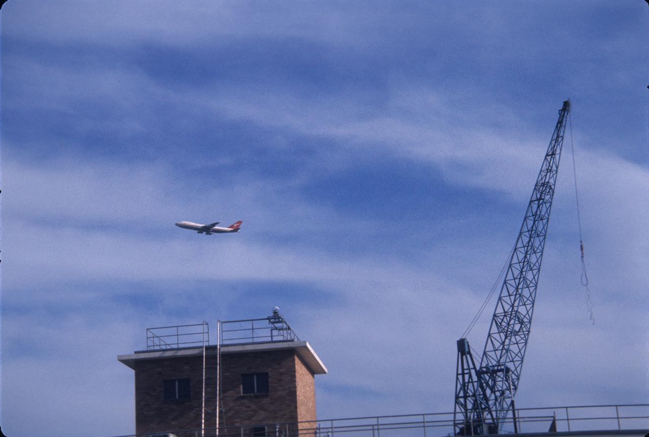 Qantas Boeing 747 flying past