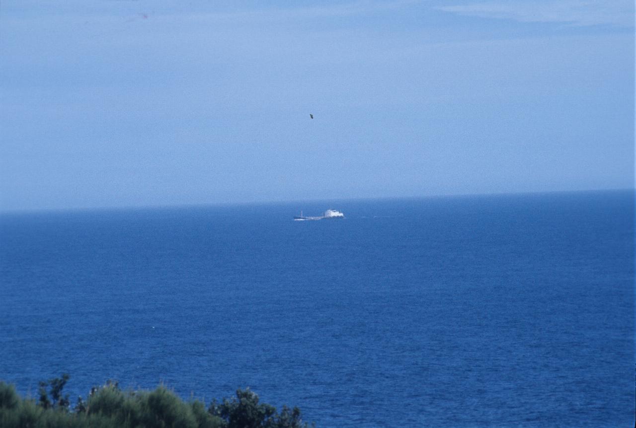 Freighter off the coast