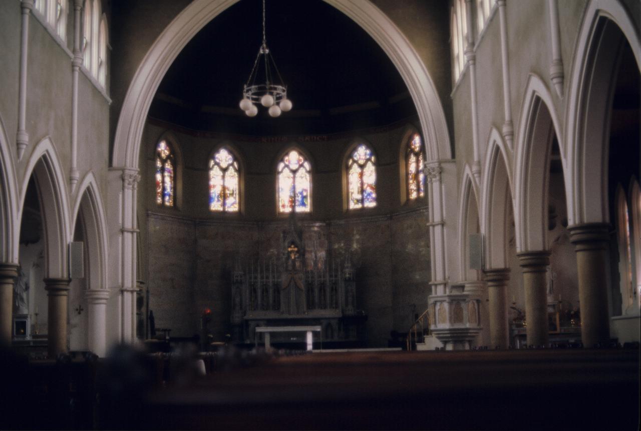 Cathedral with archs in walls, and arch in to sanctuary