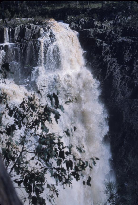 Water falling over a couple of cascades