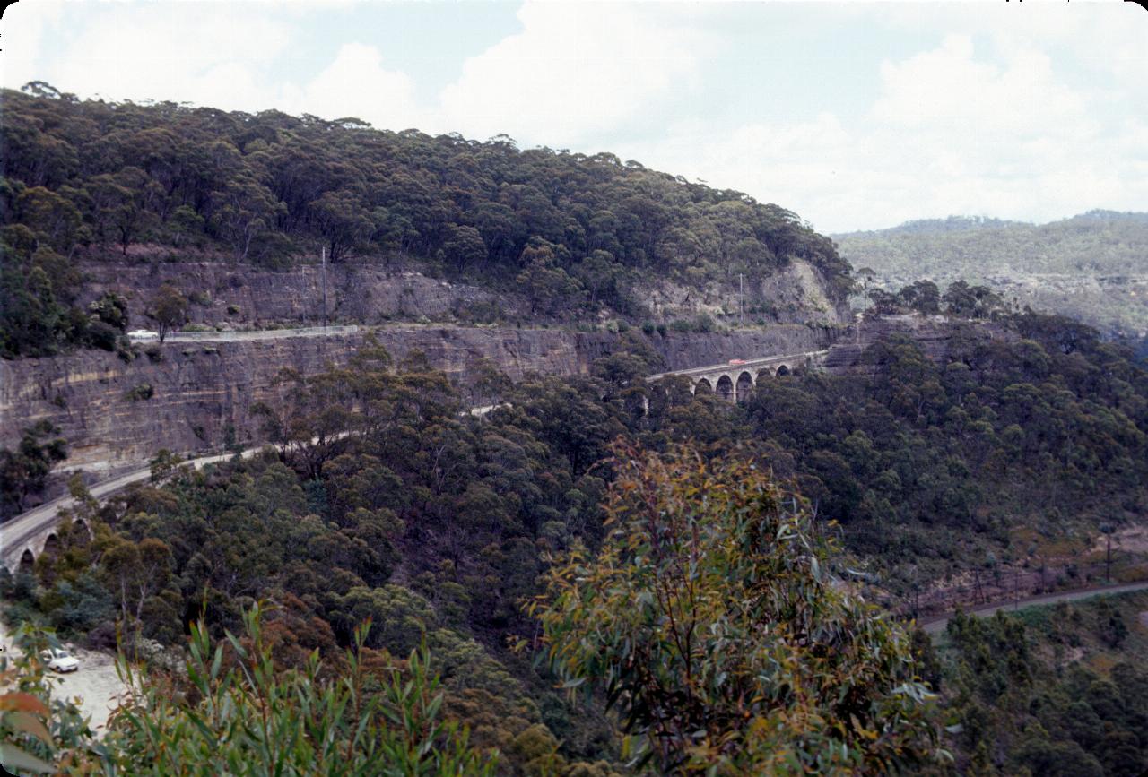 Track bed and bridges seen from the other end