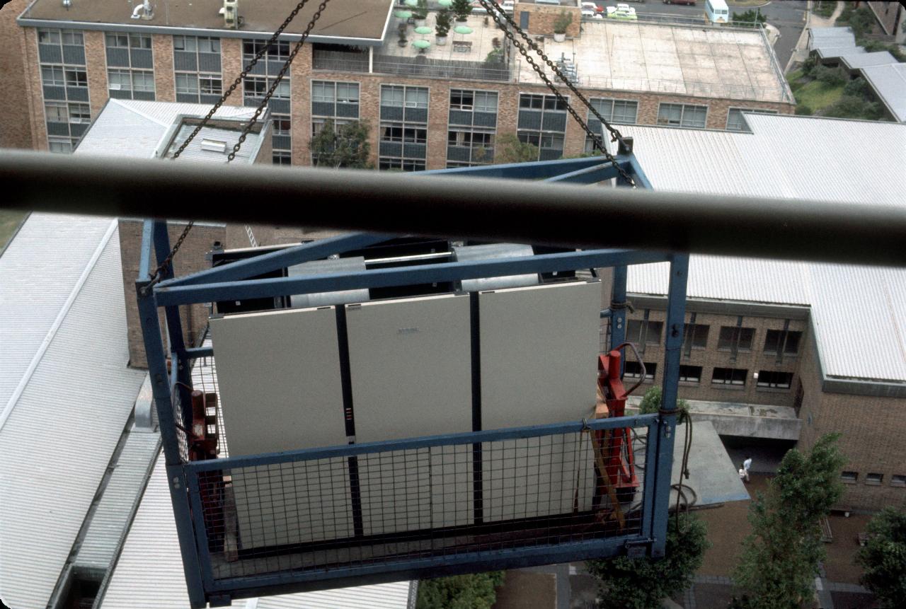 View from the top: air conditioner almost in