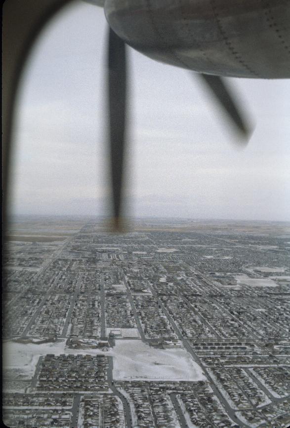 Snow covered suburbs of Calgary