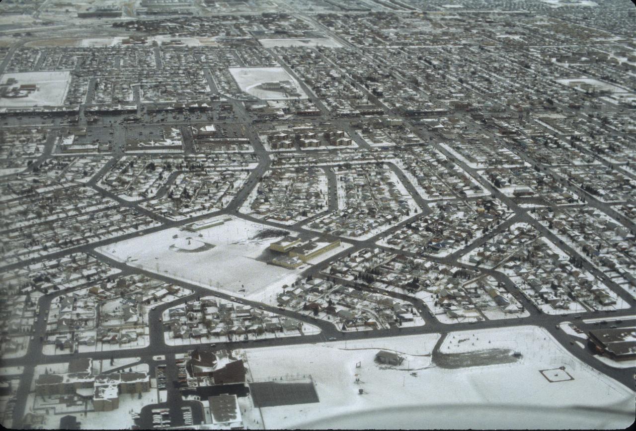 More snow covered suburbs of Calgary