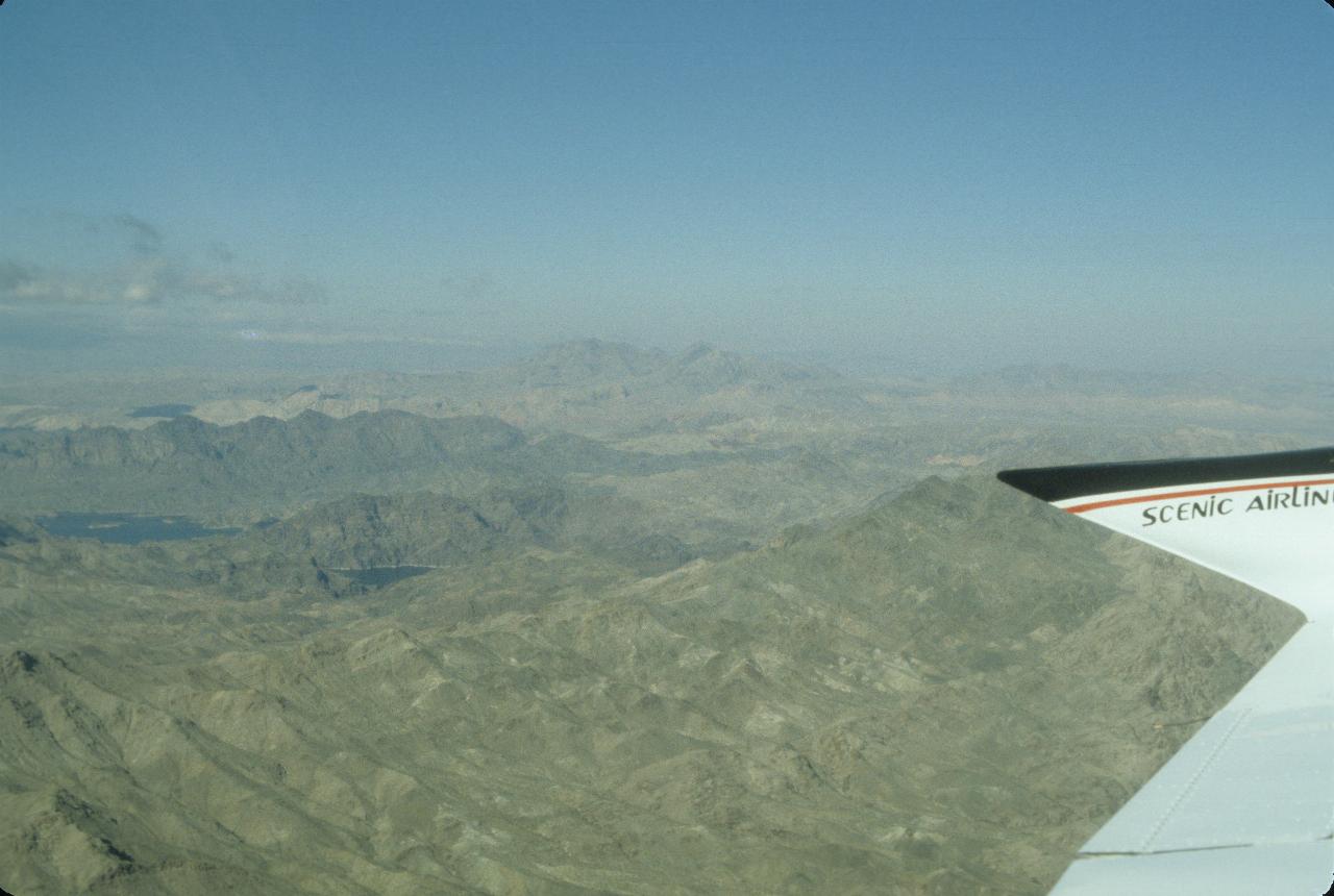 Mountains and Lake Mead from Scenic Airlines flight to Grand Canyon