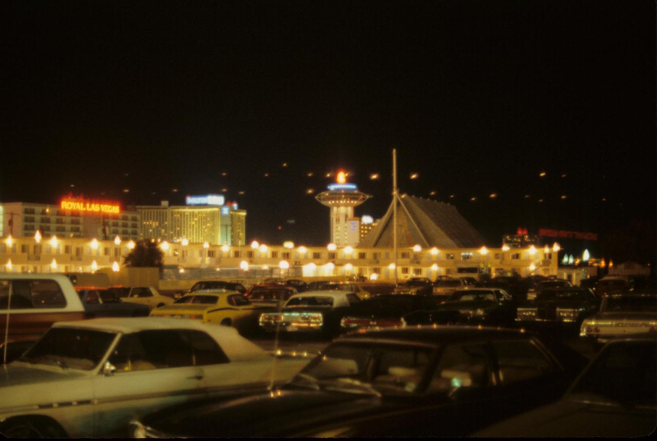 Las Vegas by night, including Landmark Tower Hotel