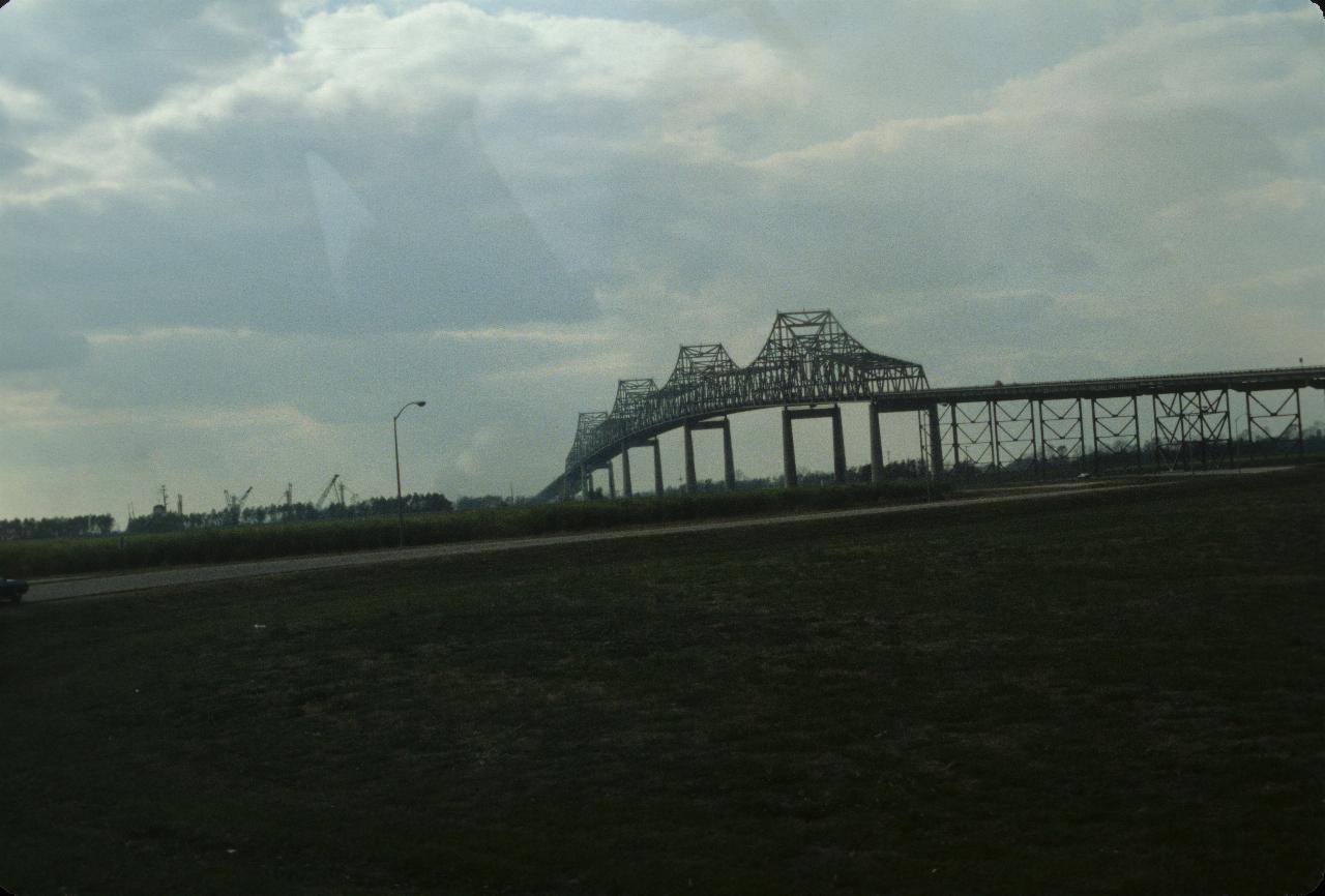 View of bridge from east bank of Mississippi