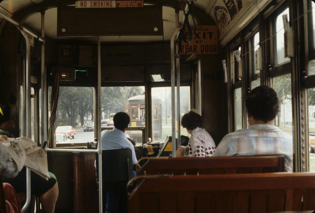 St. Charles Trolley Car stop at the end of the line - New Orleans