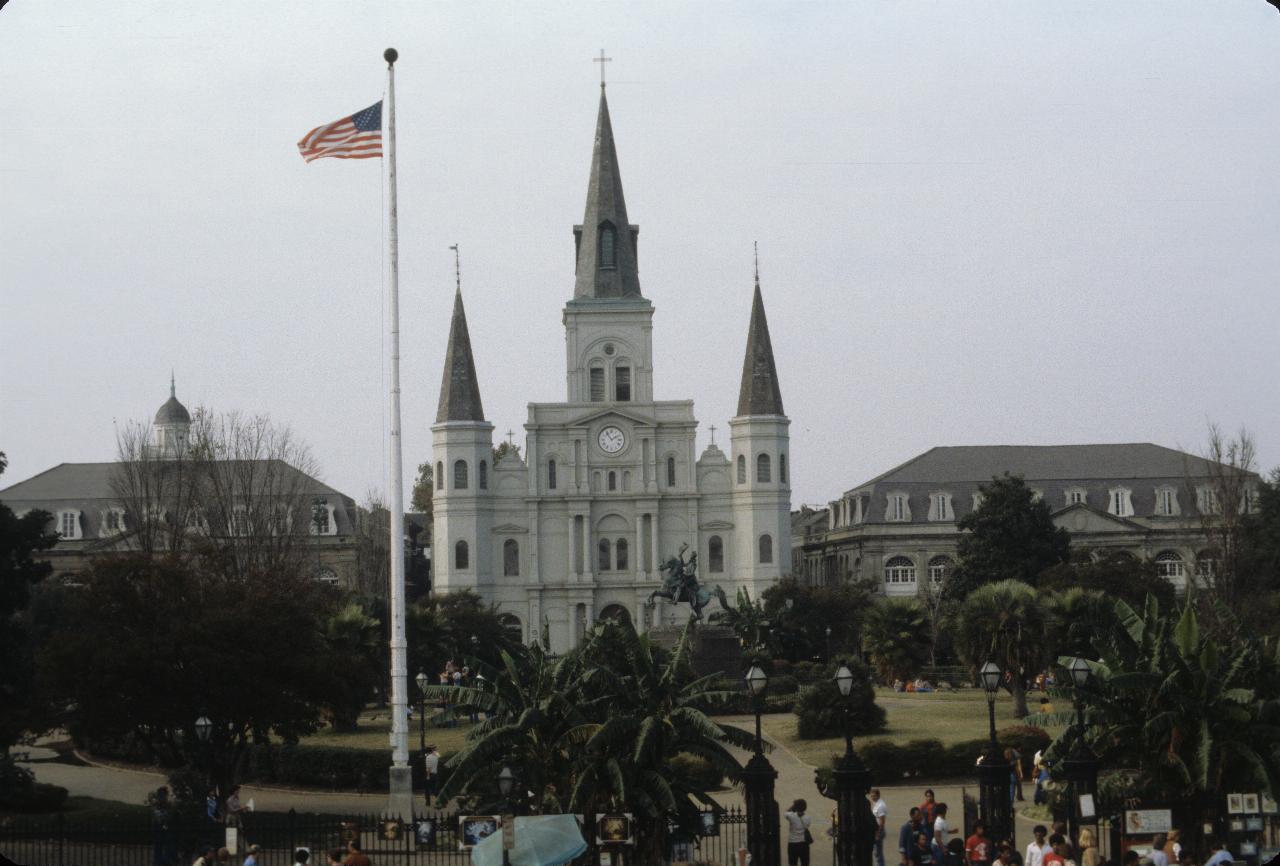 St. Louis Cathedral and Jackson Square in New Orleans French Quarter