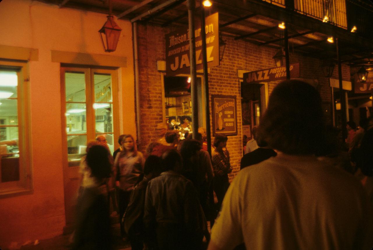 Bourbon Street, New Orleans, by night